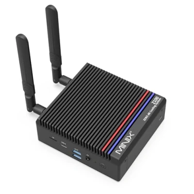 Afbeelding van MINIX Z100 Fanless PC, Intel N100, 16 GB DDR4, 512 PCIe 3.0 x 4 SSD Windows 11 Pro Desktop Computer, 4K Dual Display/2.5G LAN/USB3.2/USB C/WiFi 6/BT5.2/Vesa Mount/Auto Power on (16 + GB)