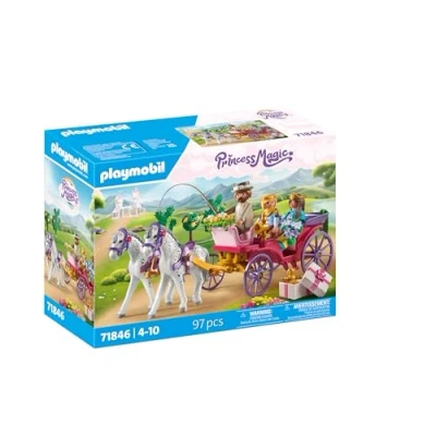 Image de Playmobil Princess Magic 71846 Calèche avec couple princier et cocher