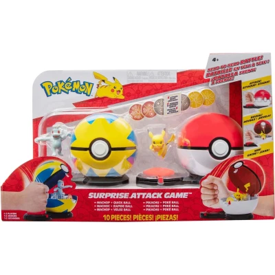 Afbeelding van Pokémon Surprise Attack Game Machop + Quick Ball Pikachu Poké