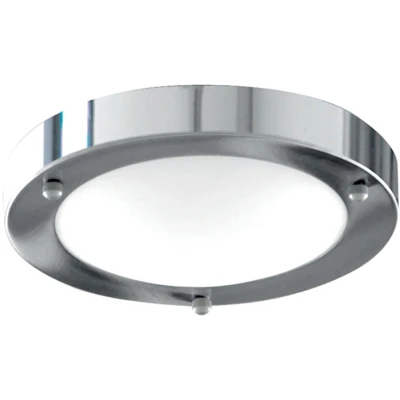 Afbeelding van Searchlight Bathroom Flush Plafondlamp Badkamer Ø 31 X 9 Cm IP44 Chroom