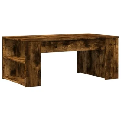Afbeelding van Salontafel 102x55x42 cm bewerkt hout gerookt eikenkleurig