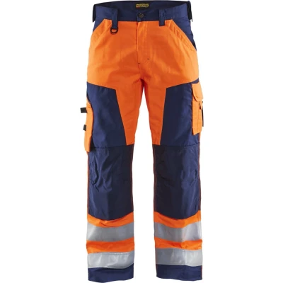Afbeelding van Blaklader Werkbroek High Vis zonder spijkerzakken 1566 1811 Oranje/Marineblauw C58