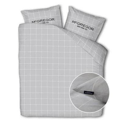 Afbeelding van Flanellen Dekbedovertrek McGregor Gray Grid 2 persoons (200x240 cm) Katoen Ruiten Grijs Ga naar