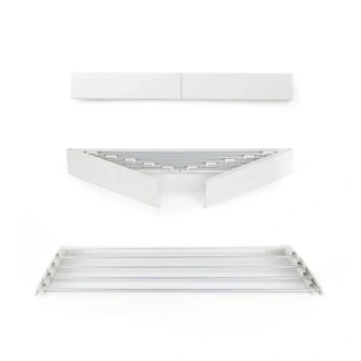 Afbeelding van Vitapur Wanddroogrek Droogrekken Wasrek hangend Wasdroogrek Droogrek inklapbaar 80 cm Wit