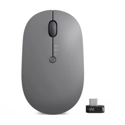Image de Lenovo Go Multi device Souris bleu optique 3 boutons sans fil 2.4 GHz Bluetooth 5.0 récepteur USB C noir tonnerre