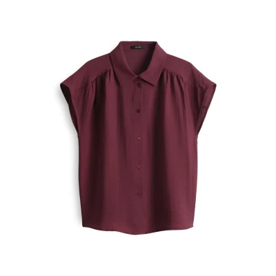 Afbeelding van OPUS Weite Overhemdblouse, Dames, Maat: 38, Cassis