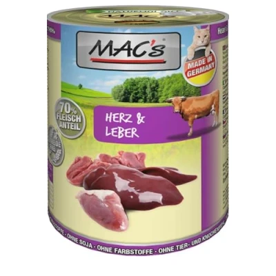 Afbeelding van MAC&#039;s CAT Blik 6x400g Hart &amp; Lever