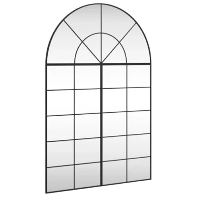 Image de vidaXL Miroir mural noir 100x150 cm arche fer