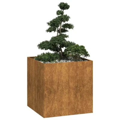 Afbeelding van Plantenbak roestig 80x80x80 cm weervast staal