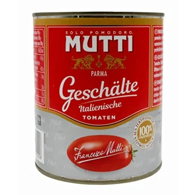 Afbeelding van Mutti Pomodori Pelati tomaten, geschild, 100% Italiaans, 800 g, tomatensaus
