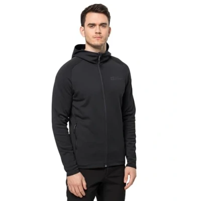 Afbeelding van Jack Wolfskin Baiselberg Hooded FZ Sweater met rits, Heren, Maat: XL, Black