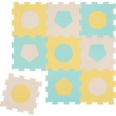 Afbeelding van LUDI Speelmat van schuim 0+ voor baby&#039;s 9 dikke en inbouwvloertegels kruipmat 3D puzzel Isolerend dempend Vanaf de geboorte