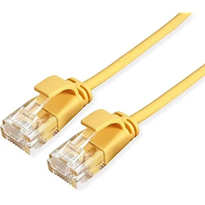 Afbeelding van ROLINE UTP Data Center Patchkabel Cat.6A (Class EA), LSOH, extra dun, geel, 1 m
