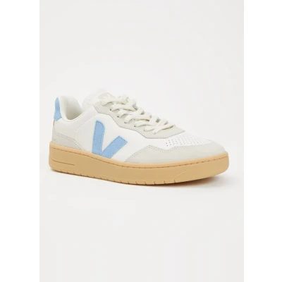 Afbeelding van Veja V 90 Sneakers laag, Dames, Maat: 39, Extra white/aqua/natural Leer