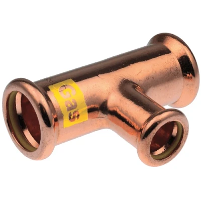 Afbeelding van VSH XPress koperen perskoppeling T stuk 28 x 15 (gas)