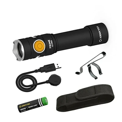 Afbeelding van ArmyTek Prime C2 Pro Magnet USB Warm Zaklamp werkt op een accu LED Met riemclip, holster 2230 lm 118 g