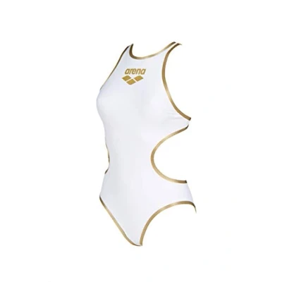 Image de arena One Big Logo Maillot de Bain Une Pièce Femme, Séchage Rapide, Sportif en Tissu MaxLife Eco avec Résistance Maximale au Chlore et Protection UV UPF 50+