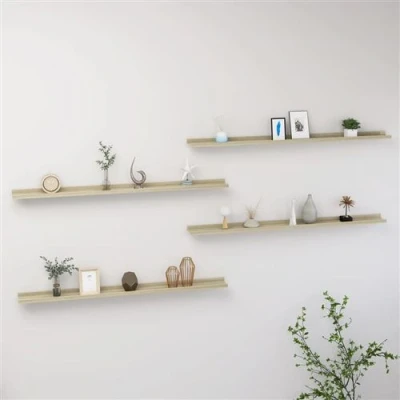 Afbeelding van Wandschappen 4 st 115x9x3 cm sonoma eikenkleurig
