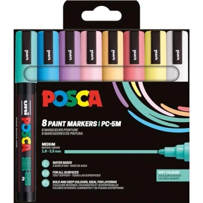 Afbeelding van Uni Posca Markers PC5M Set Neon Kleuren 8st