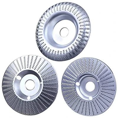 Afbeelding van NICAVKIT 3 stuks houten slijpschijven 125 mm, slijpschijf van hout, houtslijpschijven carbide voor vormen, slijpen en snijden, compatibel met haakse slijpers 115 mm of