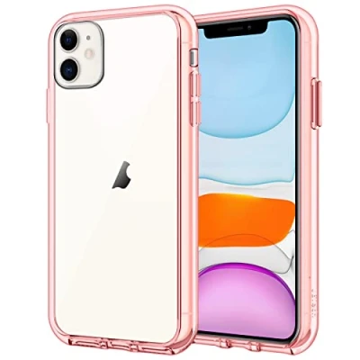 Afbeelding van JETech Beschermhoes voor iPhone 11 (2019) 6,1 inch, schokabsorberend en krasbestendig, transparante beschermhoes, schokbestendig (roségoud)