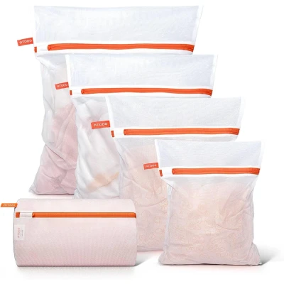 Afbeelding van 5 stuks wasnet voor wasmachine, waszak ondergoed, beha, sokken, schoenen en reizen, met ritssluiting