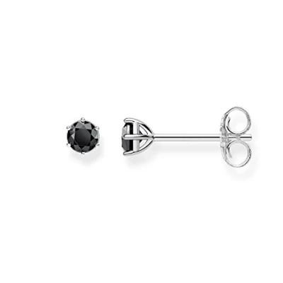 Afbeelding van Thomas SABO Oorbellen silvercoloured/black, Dames, Maat: One Size, Silver coloured/black