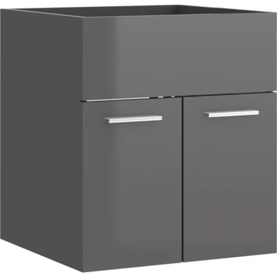 Afbeelding van Wastafelkast 41x38,5x46 cm spaanplaat hoogglans grijs