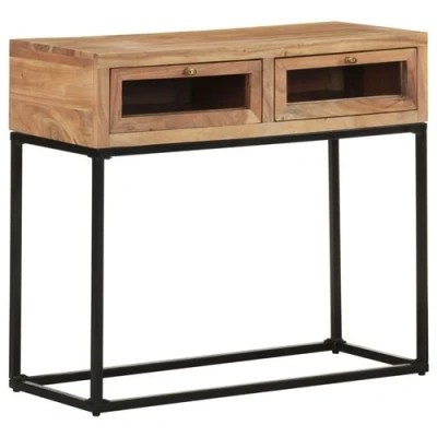 Afbeelding van Wandtafel 90x35x76 cm massief acaciahout