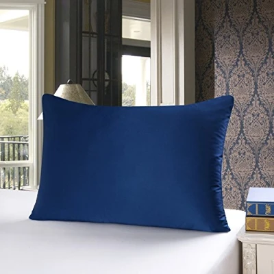 Afbeelding van townssilk Kussensloop, 100% moerbeizijde, voor haar en huid, 19 mm zijde aan beide zijden, 1 stuk, zijde, marineblauw, standaard, 50 x 75 cm