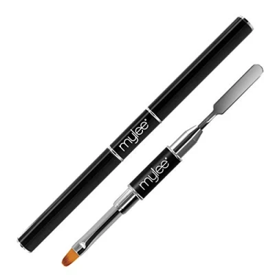 Image de Outil Mylee à double extrémité pour Polymer Gel, 2 en 1 pinceau et spatule nail art UV/LED, bouts des ongles extensions