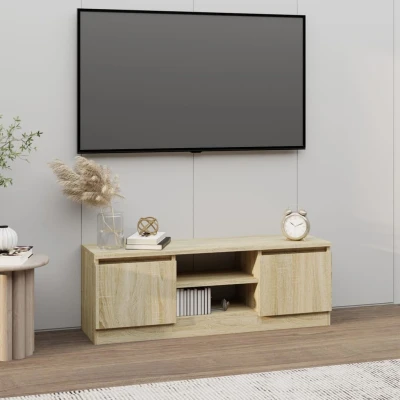 Afbeelding van Tv meubel met deur 102x30x36 cm sonoma eikenkleurig