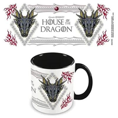 Afbeelding van Pyramid International House of The Dragon keramische koffiemok in geschenkdoos (zwart en wit) 325 ml officieel product