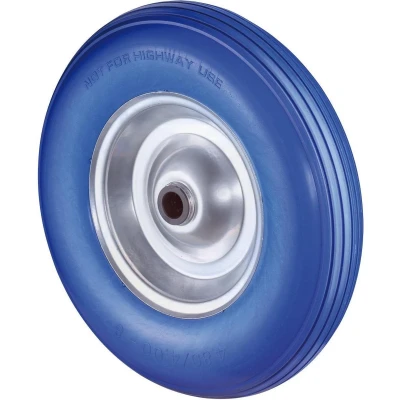 Afbeelding van Wiel Polyurethaan Lekvrij 400X100Mm Blauw Stalen Vel
