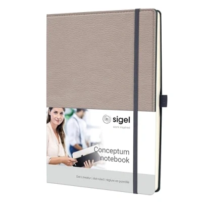 Afbeelding van Sigel notitieboek Conceptum A4 194 pagina&#039;s 80 grams dots beige SI CO692