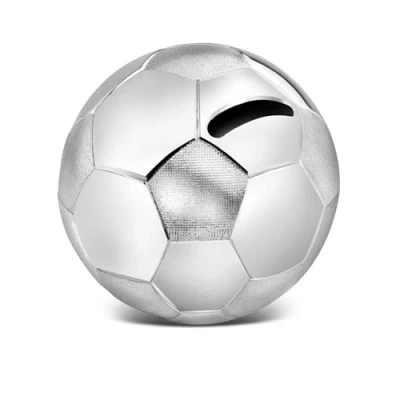 Afbeelding van Zilverstad Money box Football 8.5x8.5x8 silver colour