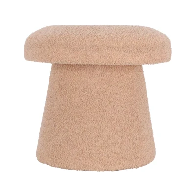 Afbeelding van Home &amp; Styling Teddy Paddenstoel Poef Ø38xH43cm Beige