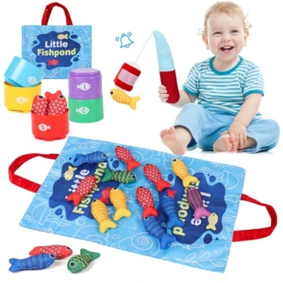 Afbeelding van Gaethra Speelgoed voor kinderen vanaf 1 2 jaar, visspel baby&#039;s van 6 tot 12 maanden, Montessori visspeelgoed, educatief speelgoed, motorisch kleine cadeaus