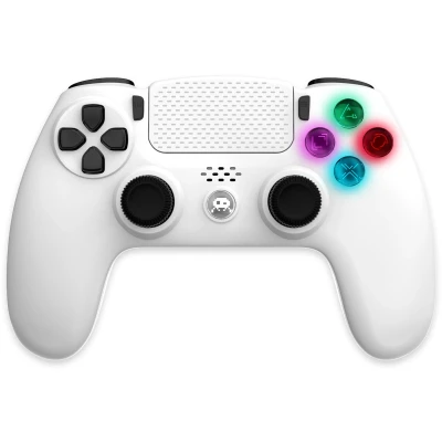 Afbeelding van Freaks and Geeks Witte Draadloze Controller voor PS4 Led 3.5 mm Jack (Compatibel met PS3 PC Android)