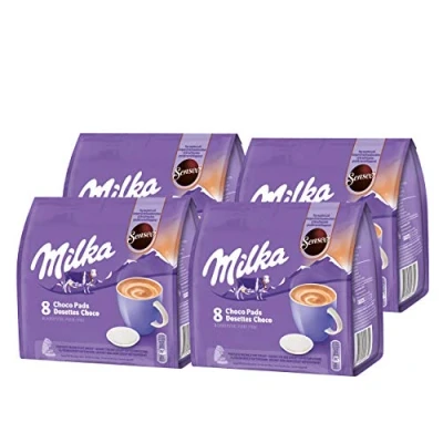 Image de Senseo Milka Choco Pads Lot de 4 paquets 8 dosettes pour boisson au chocolat, x / portions