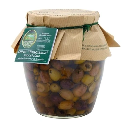 Afbeelding van Ligurische Taggiasche olijven zonder pit in extra vierge olijfolie 480 gr