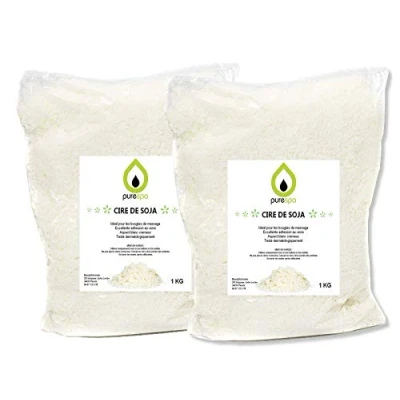 Afbeelding van Purespa Sojawas voor kaarsen, 2 kg, van vlokken, 100% natuurlijke en biologische kaarsen