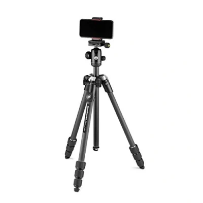 Image de Manfrotto trepied element mii trépied pour appareil photo en carbone avec rotule et bluetooth support smartphone téléphone stabilisateur