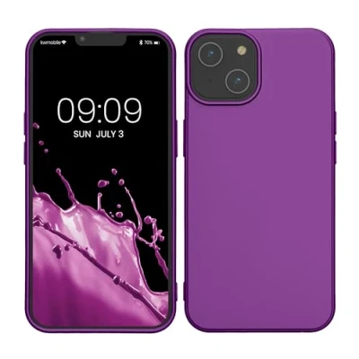 Afbeelding van kwmobile telefoonhoesje geschikt voor Apple iPhone 14 Hoesje smartphone Back cover in metallic paars