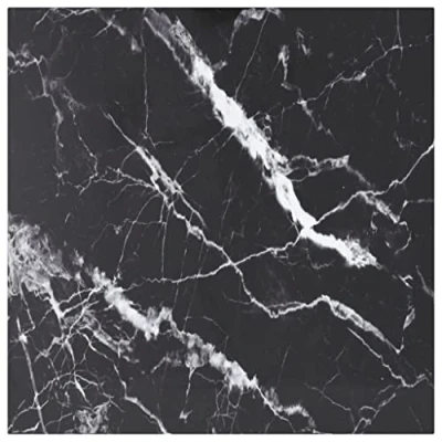 Afbeelding van vidaXL Tafelblad 60x60 cm 6 mm gehard glas met marmeren design zwart