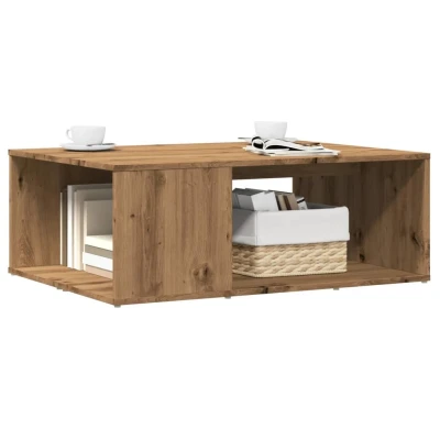Afbeelding van vidaXL Salontafel 90x67x33 cm bewerkt hout artisanaal eikenkleurig