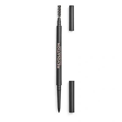 Image de Revolution Beauty, crayon à sourcils précis, double extrémité et brosse bobines, pointe fine, brun moyen, 9g
