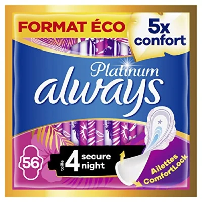 Afbeelding van Always Maandverband Platinum Secure Night 56 stuks