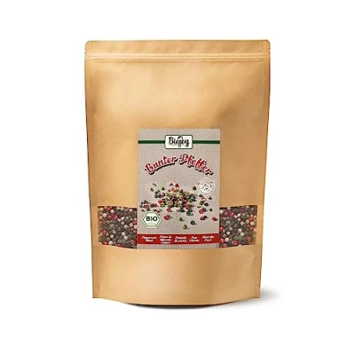 Image de Biojoy Poivre de différentes couleurs BIO (1 kg), entier, Mélange grains (blanc, rose, vert, noir)