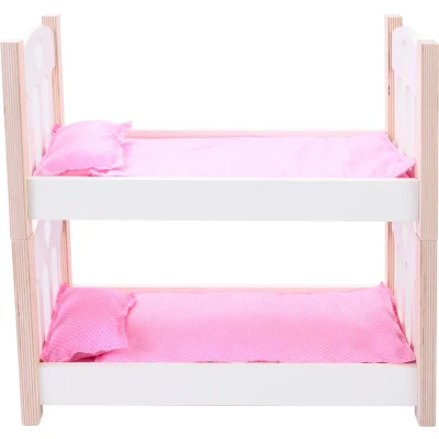 Afbeelding van Poppenstapelbed roze/ wit